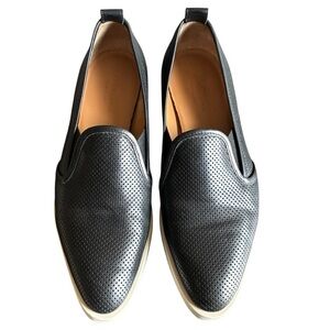 Everlane Black Perforated Leather Slip-On Shoes 9.5